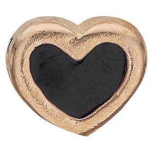 Christina Collect forgyldt 925 sterling sølv Black Enamel Heart Lille forgyldt hjerte med sort emalje, model 603-G4